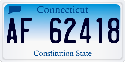 CT license plate AF62418