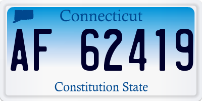 CT license plate AF62419