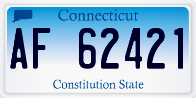 CT license plate AF62421