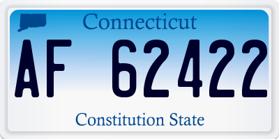 CT license plate AF62422