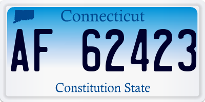 CT license plate AF62423