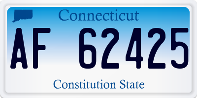 CT license plate AF62425