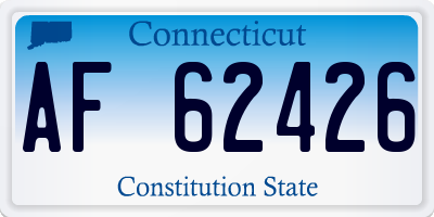 CT license plate AF62426