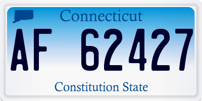 CT license plate AF62427