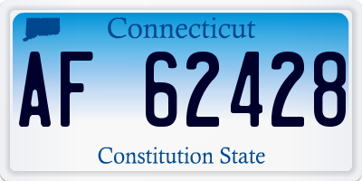 CT license plate AF62428