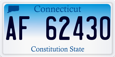 CT license plate AF62430