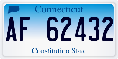 CT license plate AF62432
