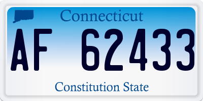 CT license plate AF62433