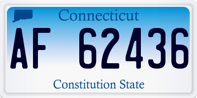 CT license plate AF62436
