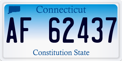 CT license plate AF62437