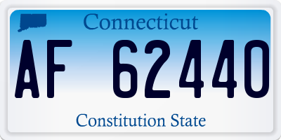 CT license plate AF62440