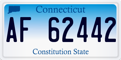 CT license plate AF62442