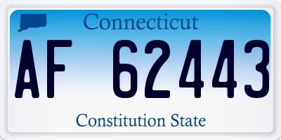CT license plate AF62443