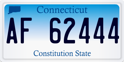 CT license plate AF62444