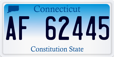 CT license plate AF62445