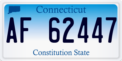 CT license plate AF62447