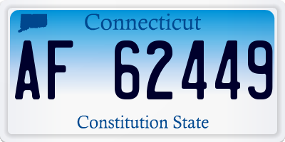 CT license plate AF62449