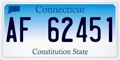 CT license plate AF62451