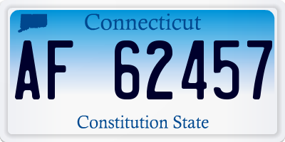 CT license plate AF62457