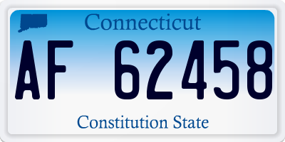 CT license plate AF62458