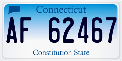 CT license plate AF62467