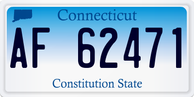 CT license plate AF62471