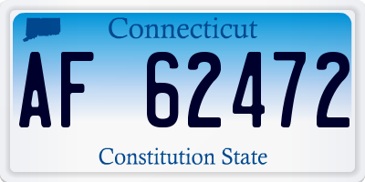 CT license plate AF62472