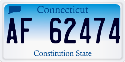 CT license plate AF62474