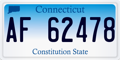 CT license plate AF62478