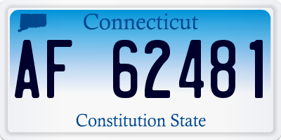 CT license plate AF62481