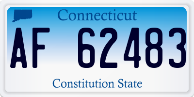 CT license plate AF62483