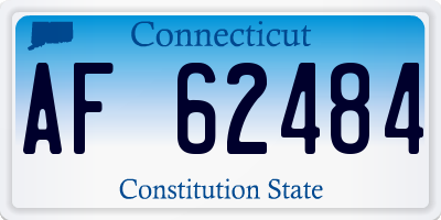 CT license plate AF62484