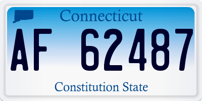CT license plate AF62487