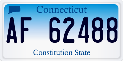 CT license plate AF62488