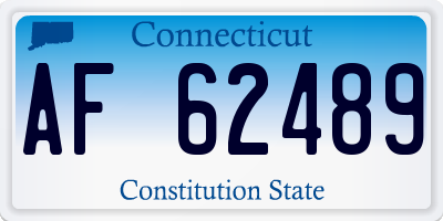 CT license plate AF62489