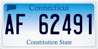 CT license plate AF62491