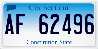 CT license plate AF62496