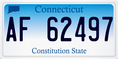 CT license plate AF62497