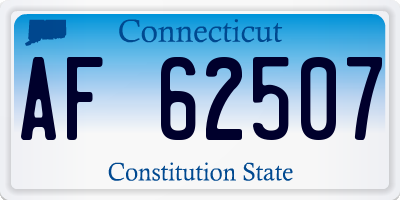 CT license plate AF62507