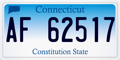 CT license plate AF62517