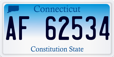 CT license plate AF62534