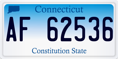CT license plate AF62536