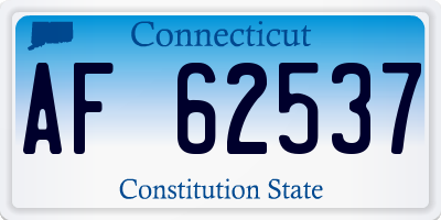 CT license plate AF62537