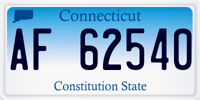 CT license plate AF62540