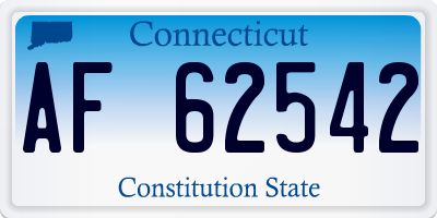 CT license plate AF62542