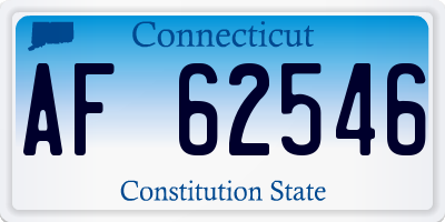 CT license plate AF62546