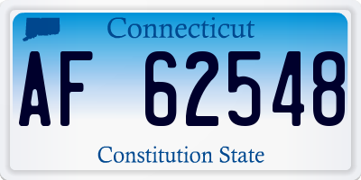 CT license plate AF62548