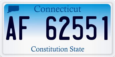 CT license plate AF62551