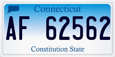CT license plate AF62562