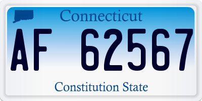 CT license plate AF62567